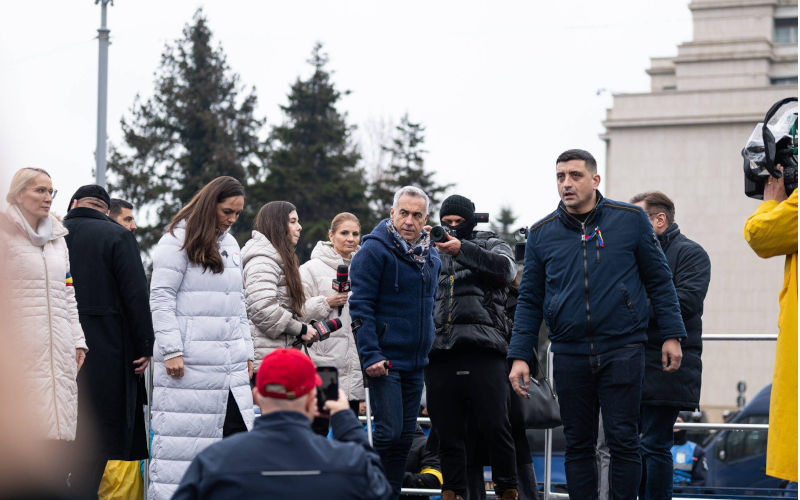 Bucharest, Romania, March 1, 2025,AUR supporters and backers of former presidential candidate Calin Georgescu are holding a protest in Bucharest Bucharest, Romania, March 1, 2025,AUR supporters and backers of former presidential candidate Calin Georgescu are holding a protest in Bucharest Copyright: xVLADxBEREHOLSCHIx Contributor: Image: Alamy Stock Photo Image ID: 2SYR0BR