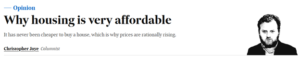 AFR Why housing is very affordable