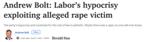 Andrew Bolt Labors hypocrisy