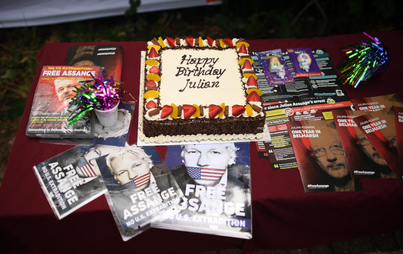 Julian Assange's fifty-third birthday party