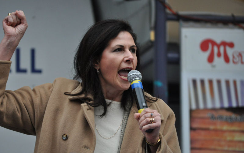 Concetta tips bucket over Morrison, a leader she despises