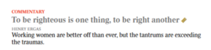 Henry Ergas tantrums