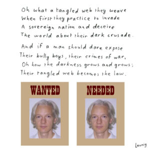 Leunig-letter to Assange. Image supplied by Michael Leunig