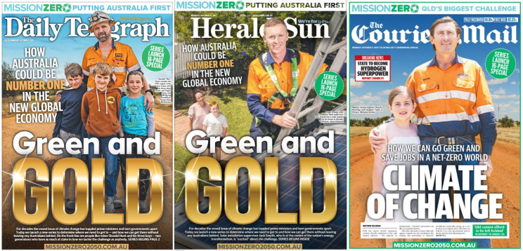 news corp climate front pages