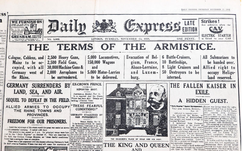 The armistice of 1918 and the 'ceasefire' of 2025