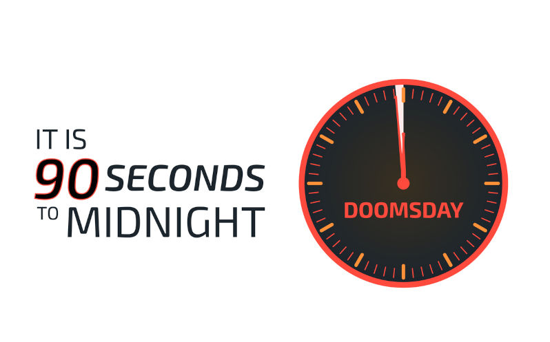 Doomsday clock stays at 90 seconds to midnight: Still poised on the brink, closer than we've ever been