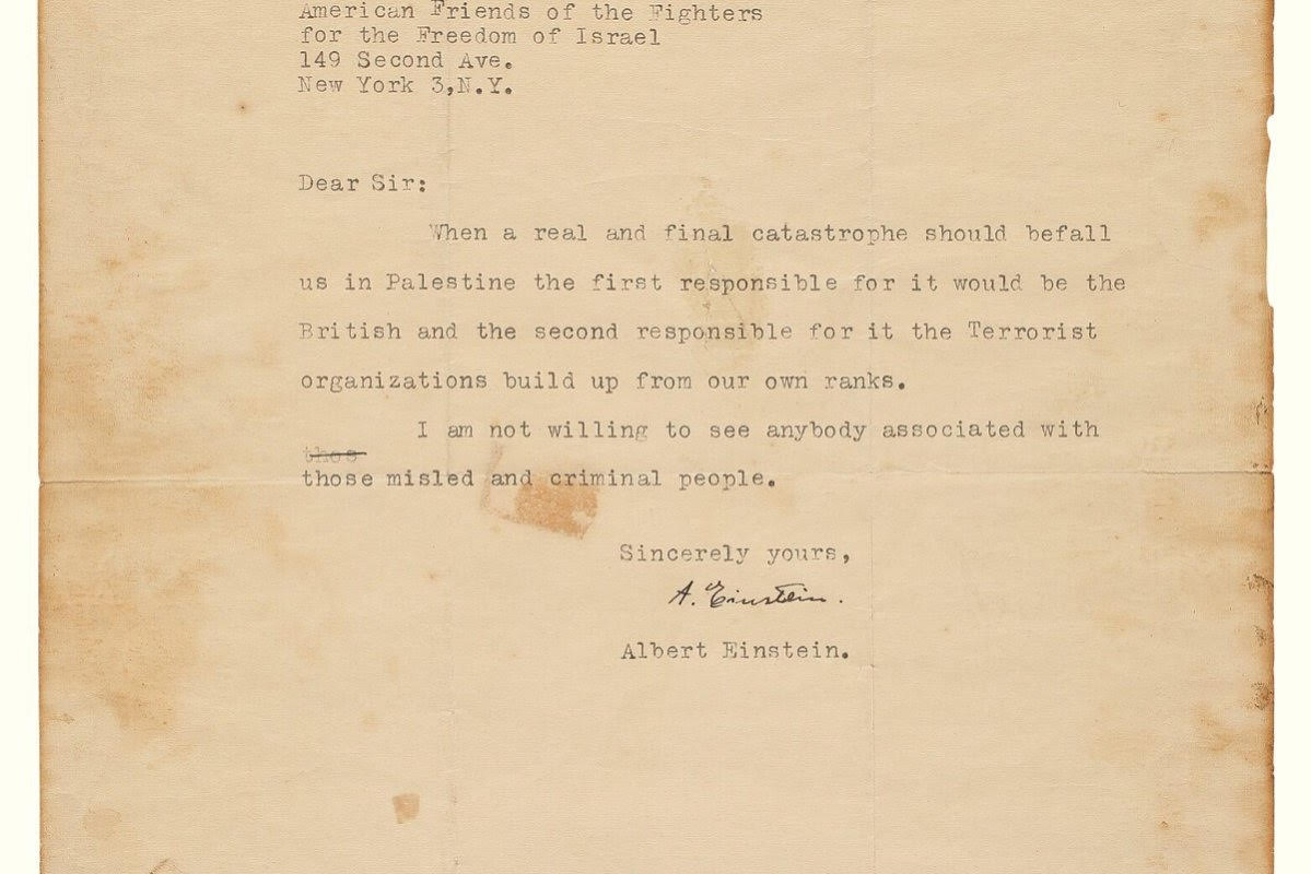 The 'final' downfall of Israel was predicted by Einstein